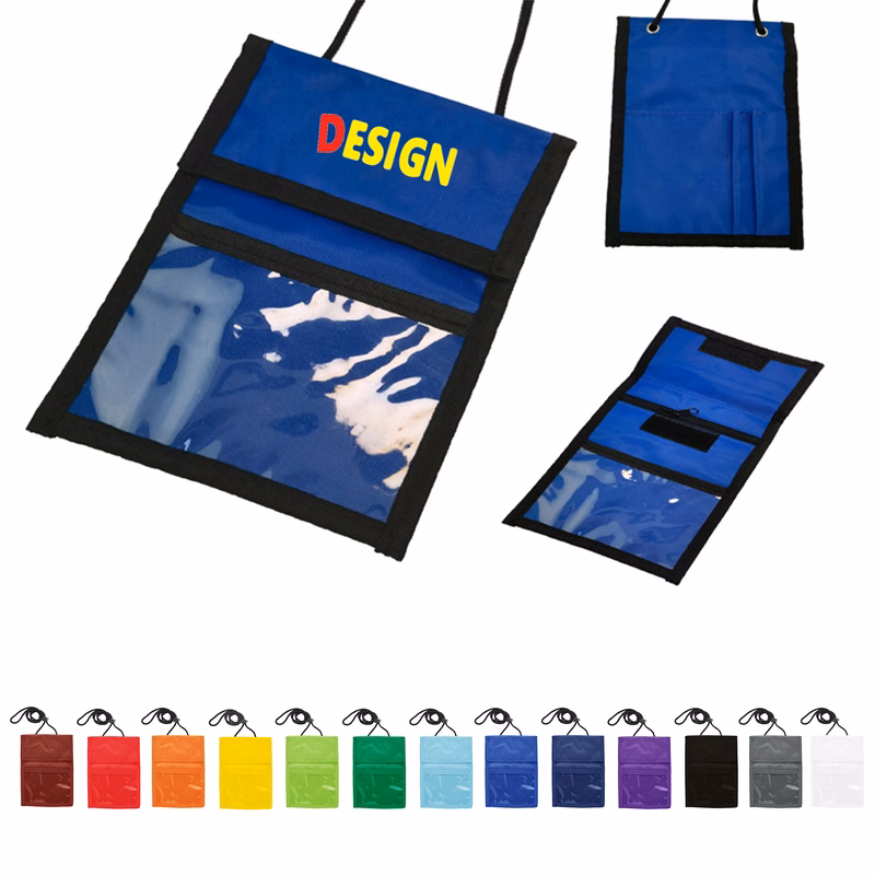 Multi-Pocket Nylon Credential Wallet Badge Holder
