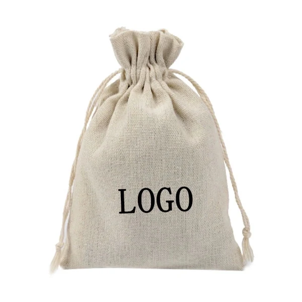 6" x 4" - Natural Cotton Drawstring Pouch 1
