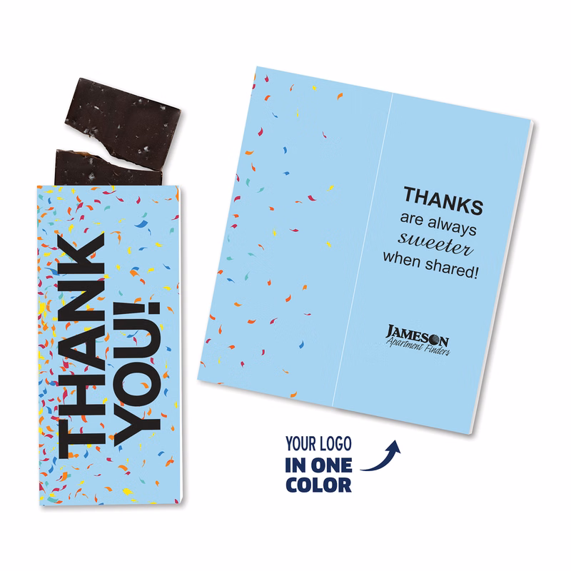 One Color Foil-Stamped Stock Gratitude Sweeter Cards with Sea Salt Caramel Chocolate Bar