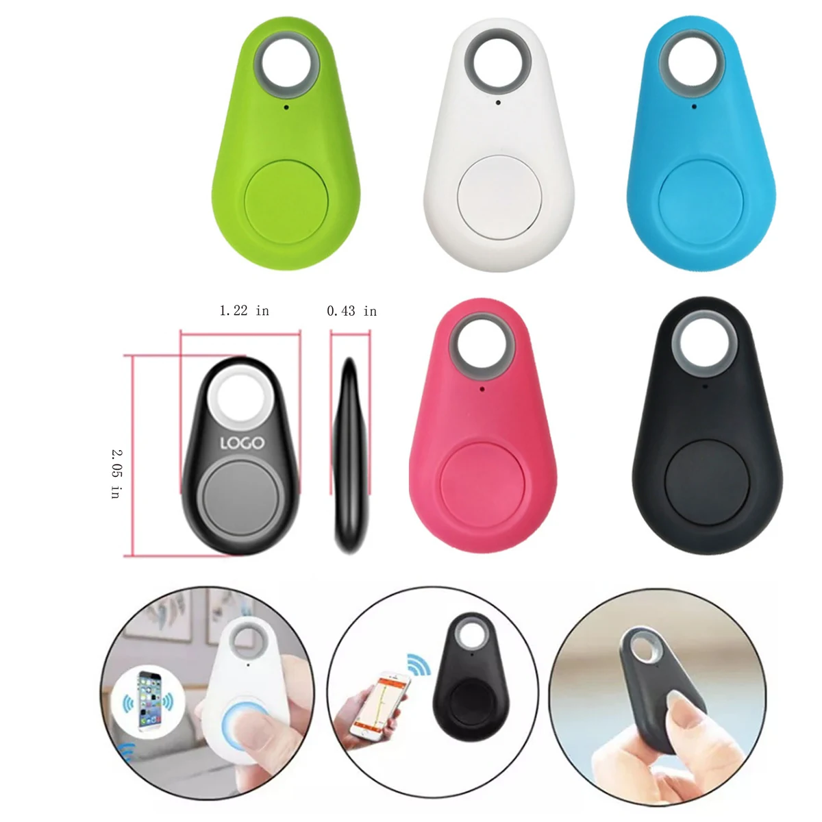 MOQ20 Keychain Wireless Smart Pet Tracker Customized Logo 1