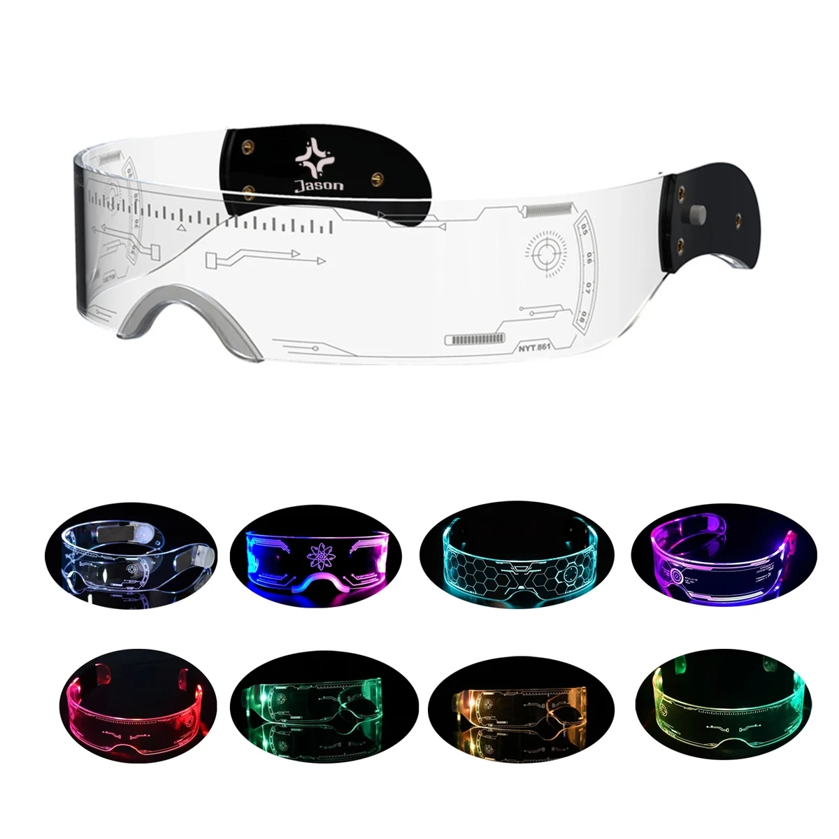 7 Color Led Light Luminous Goggle Glasses 1