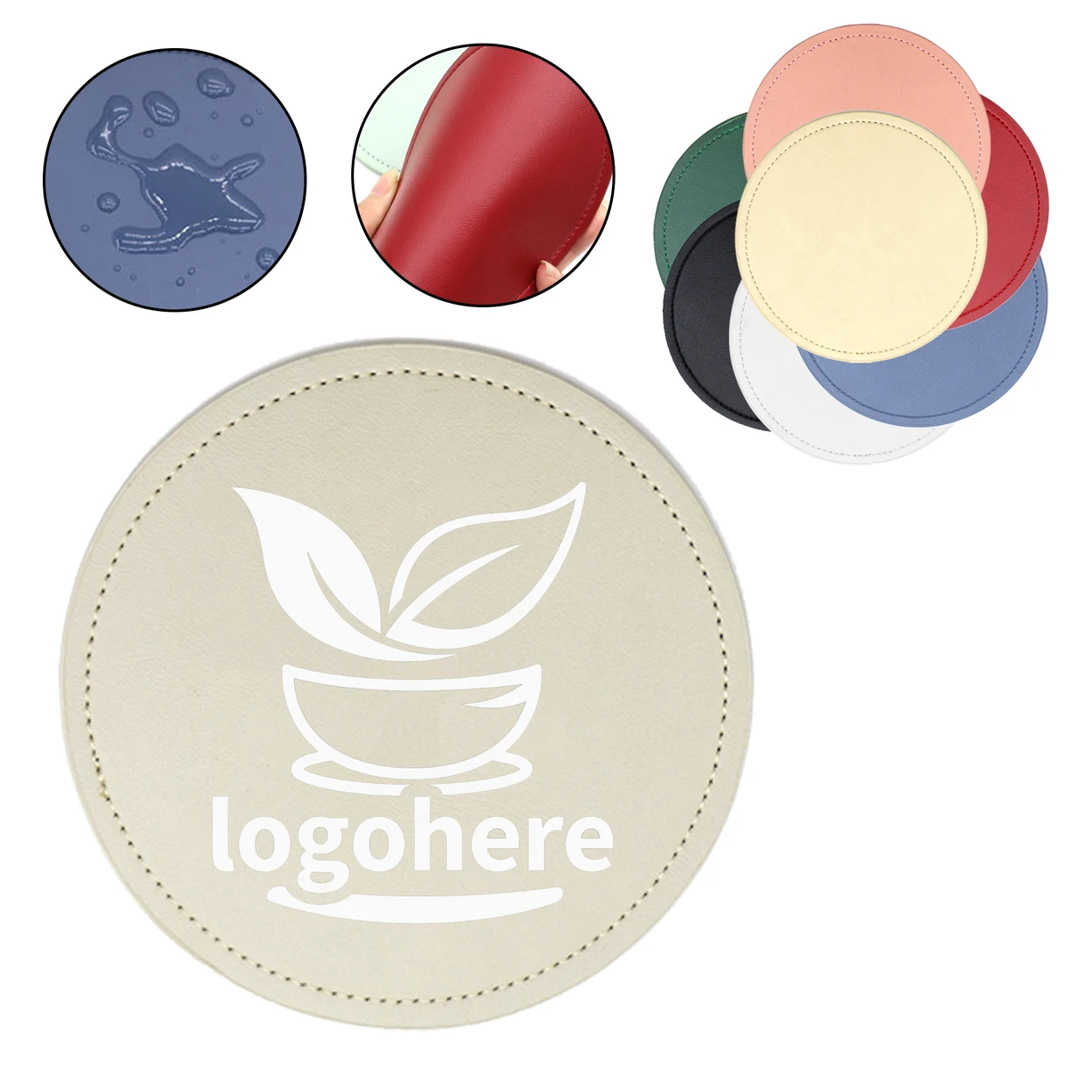 Reusable Leather Like Coaster 1