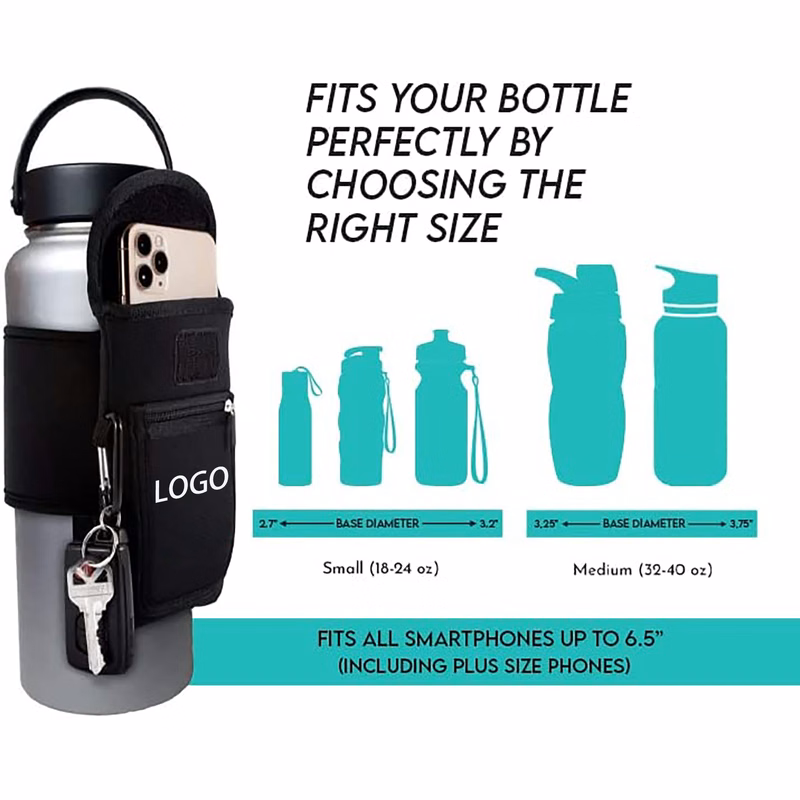 Gym Water Bottle Pouch for Running/ Walking/ Cell Phone/ Cards/ Key