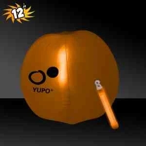 Translucent Orange Beach Ball with Glow light Stick 1