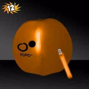 Translucent Orange Beach Ball with Glow light Stick