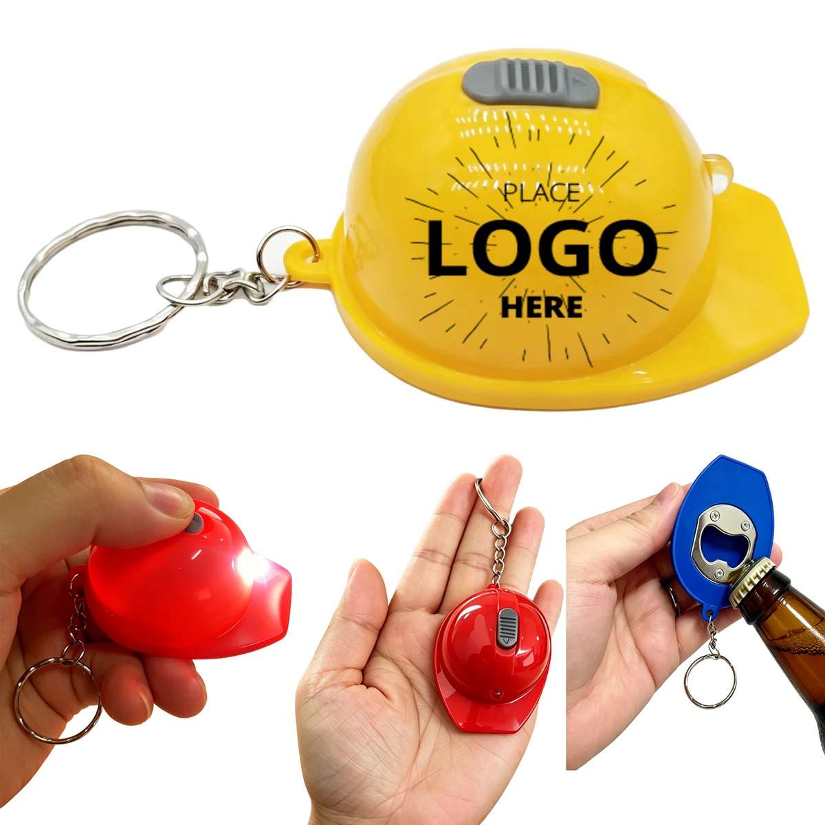 Helmet Shape LED Helmet With Bottle Opener Key Chain 1