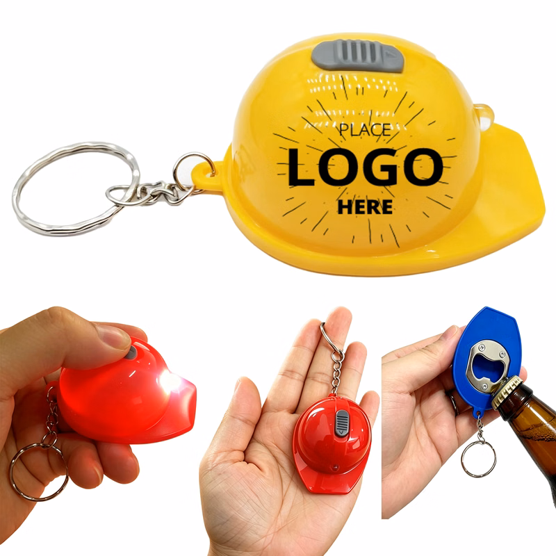 Helmet Shape LED Helmet With Bottle Opener Key Chain