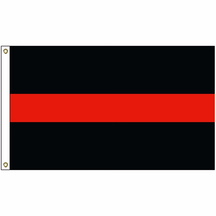 2' x 3' Thin Red Line Flag w/ Heading & Grommets