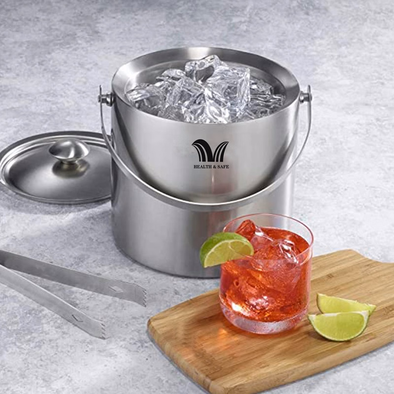 Double Wall Stainless Steel Insulated Ice Bucket With Lid
