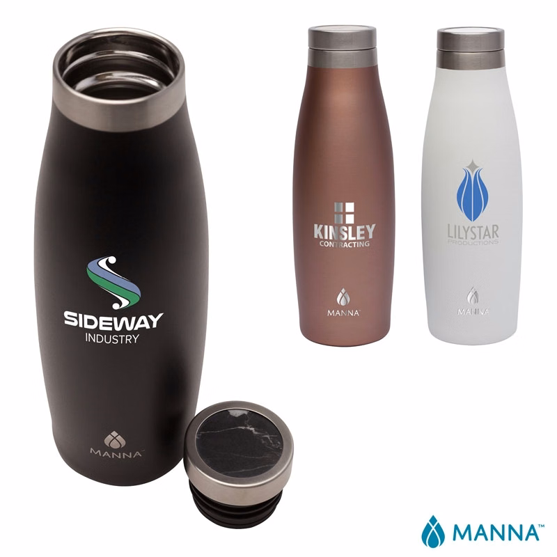 Manna™ 18 oz. Oasis Stainless Steel Water Bottle w/ Marble Lid