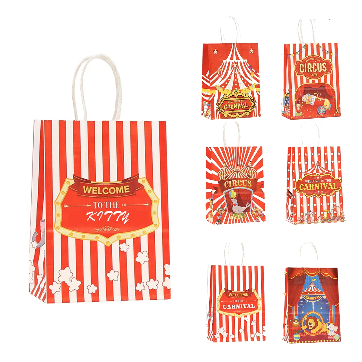 Circus-themed kraft paper tote bag 1