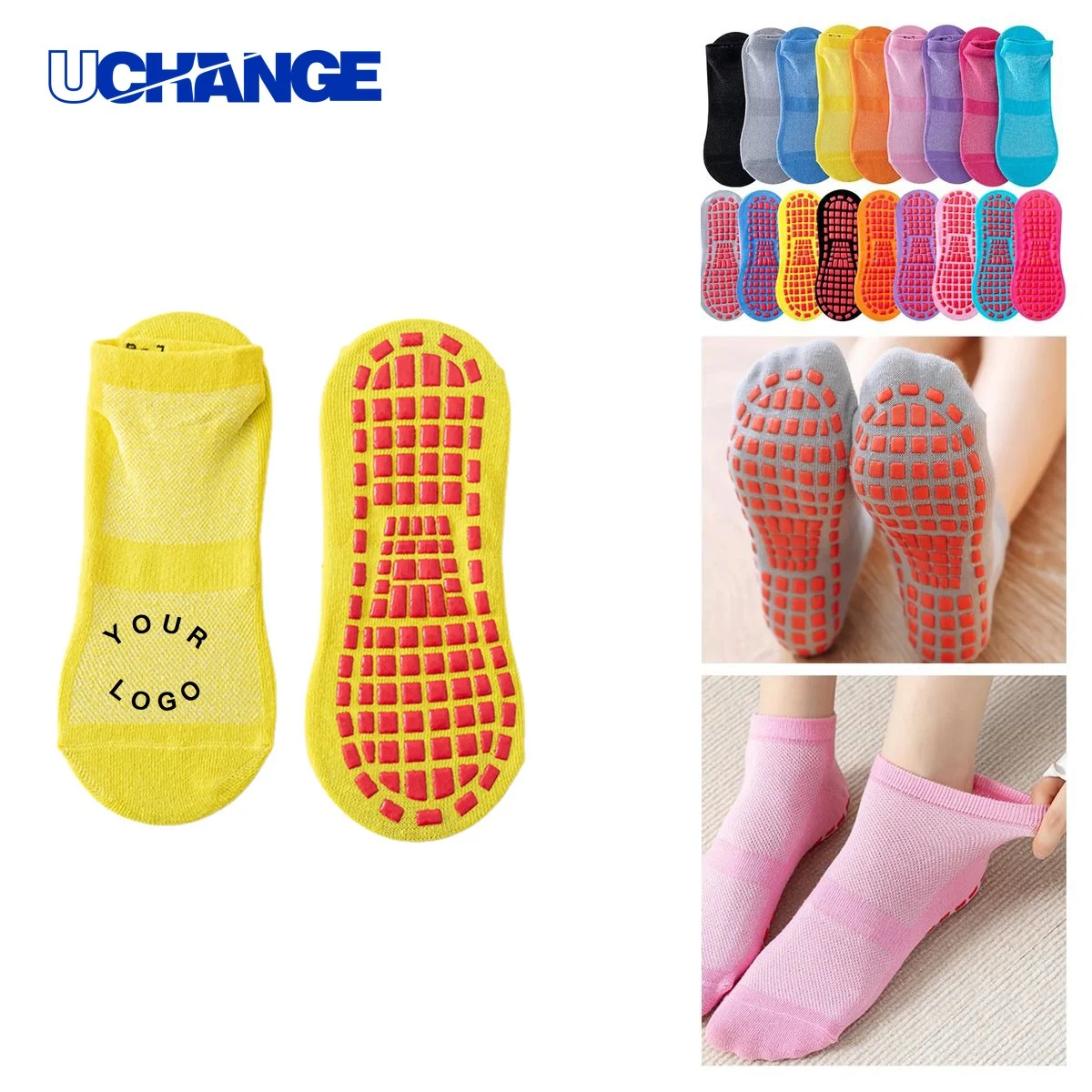 Cotton Moisture Wicking Studio Grip Socks Socks for Training 1