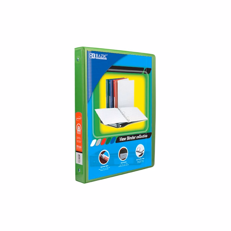 0.5" 3-Ring View Binder - Lime Green 2 Pockets