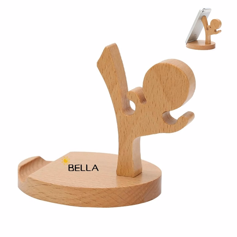 Wooden Karate Kid Cell Phone Holder