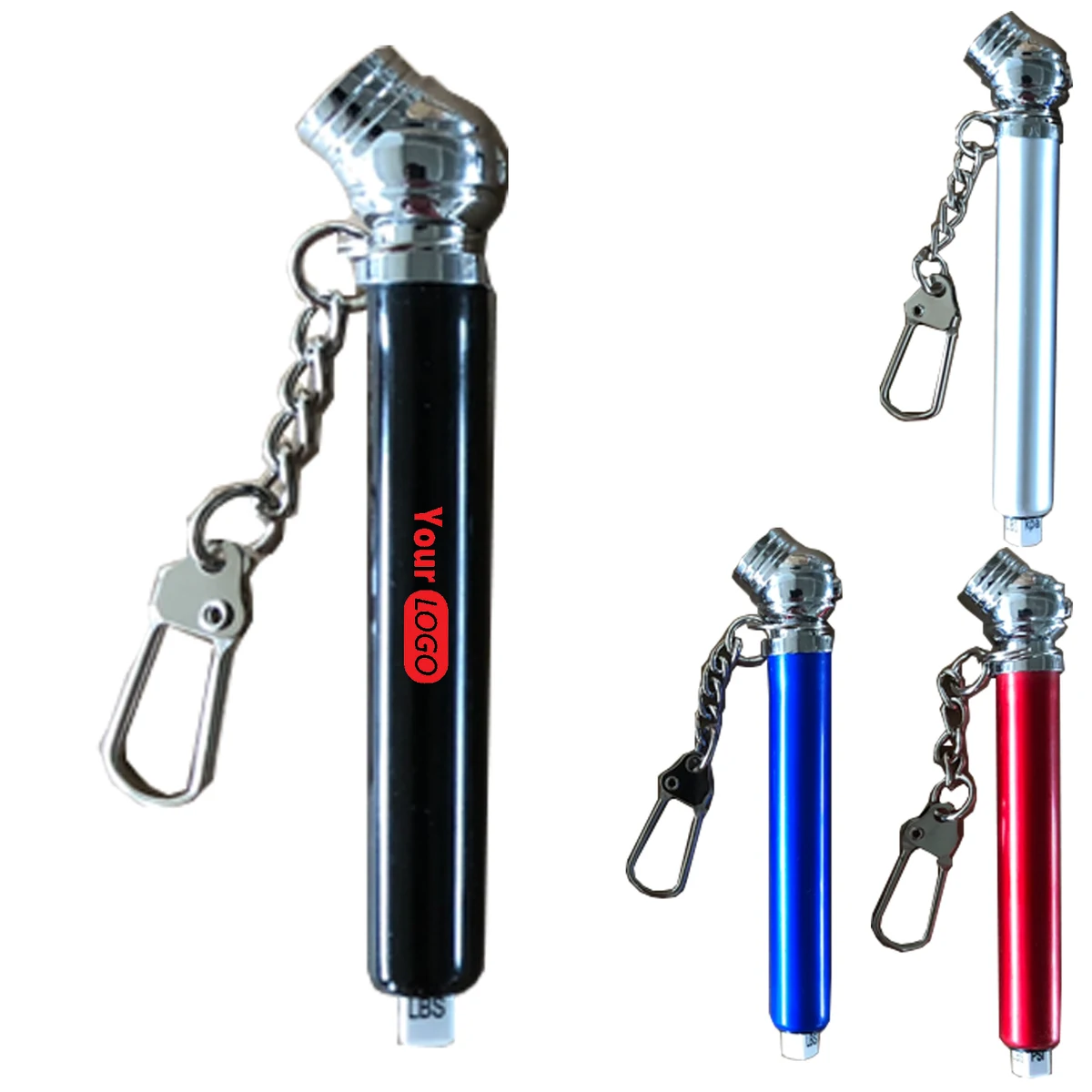 Aluminum Pen Size Tire Gauge with Keychain (Reads 10-50 PSI) 1