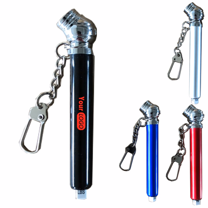Aluminum Pen Size Tire Gauge with Keychain (Reads 10-50 PSI)
