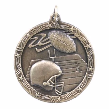 Football Shooting Star Medal, 1 3/4"