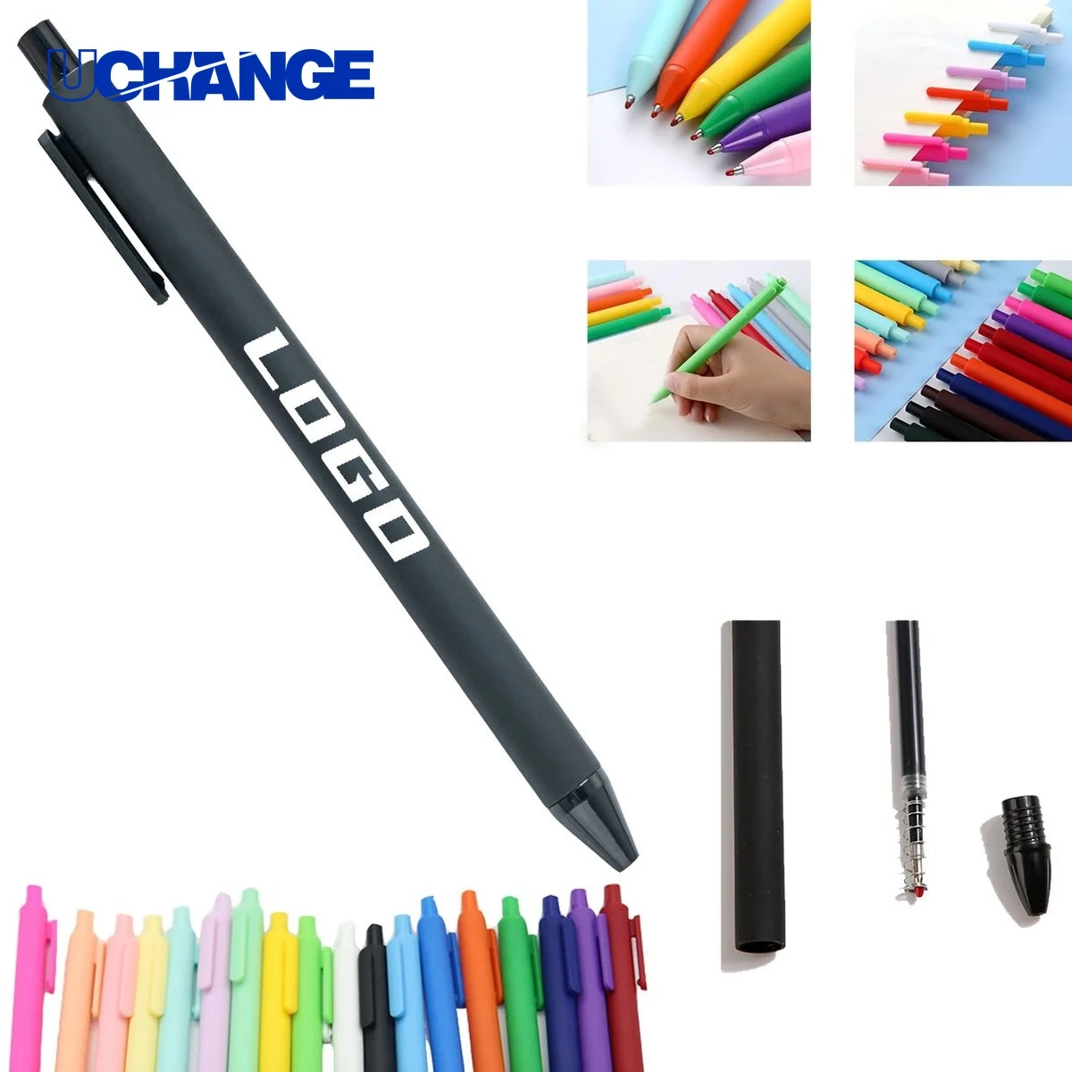 Plastic Solid Color Ballpoint Pen for Events, custom pen with logo imprint 1