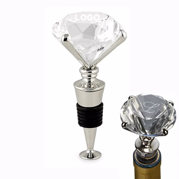 Engraved Diamond Shaped Bottle Stopper