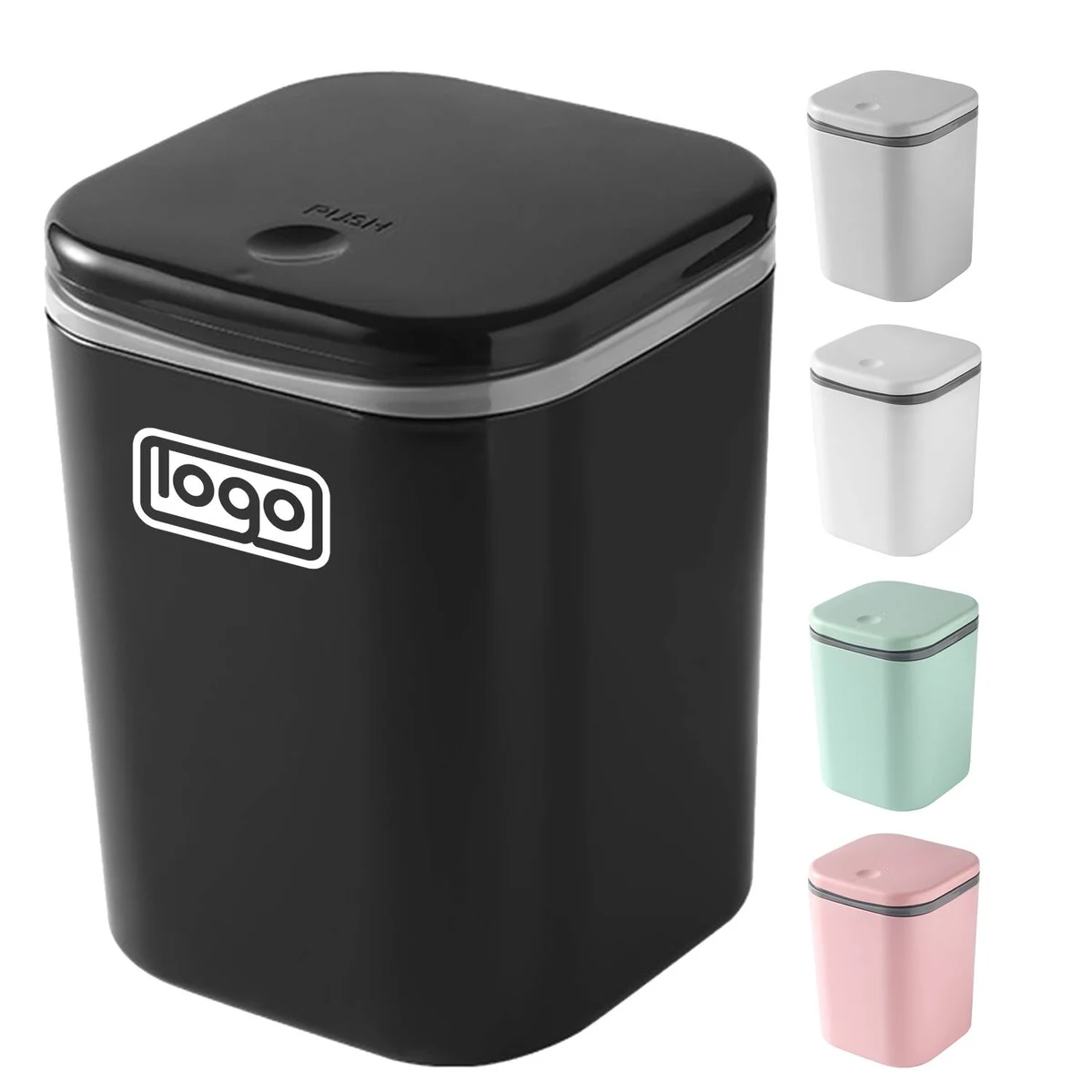 Small Desktop Lidded Trash Can 1
