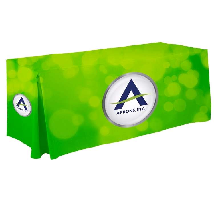 4' Overall, Pleated Corner Dye Sublimation Custom Color Imprint Table Cover