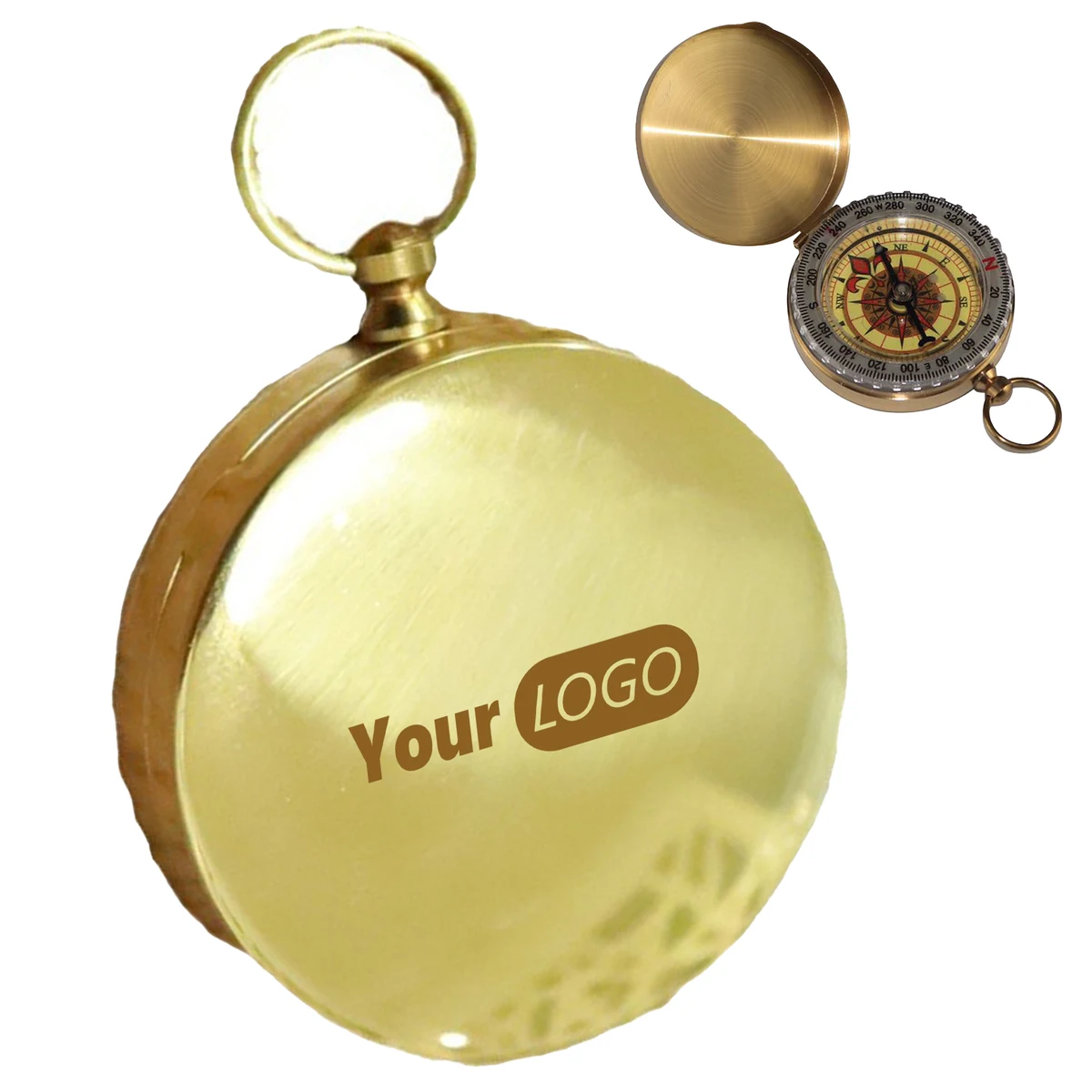 Brass Multi Functional Illuminated Compass With Cover 1
