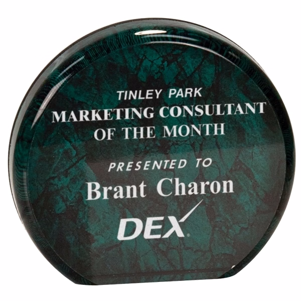 Green Marble Aurora Acrylic Award
