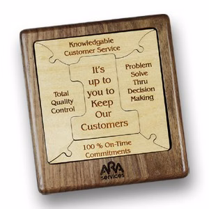 Wood Jigsaw Puzzle - 5 piece square w/ #! design