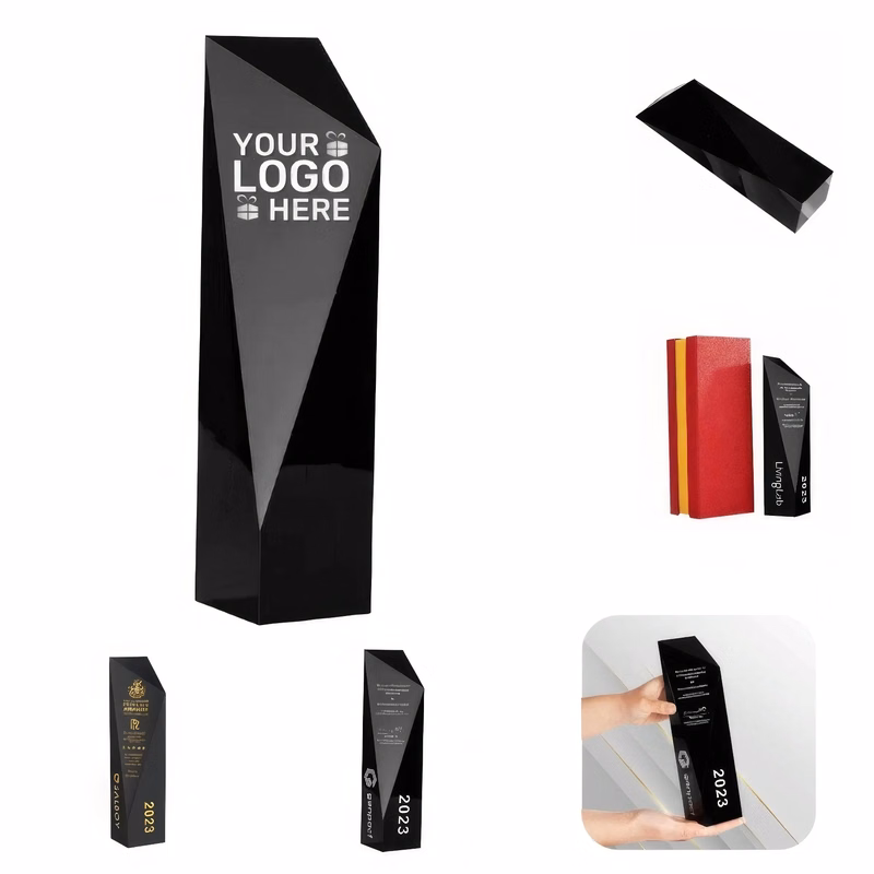Personalized Black Crystal Trophy