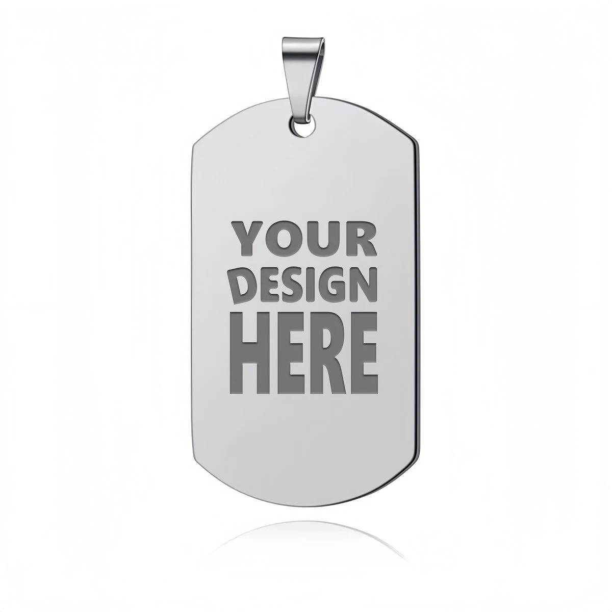 Stainless Steel Engravable Dog Tag Pendant 1