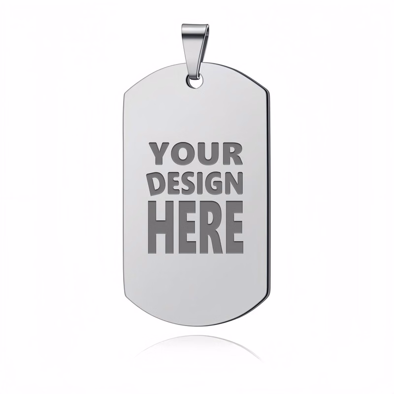 Stainless Steel Engravable Dog Tag Pendant