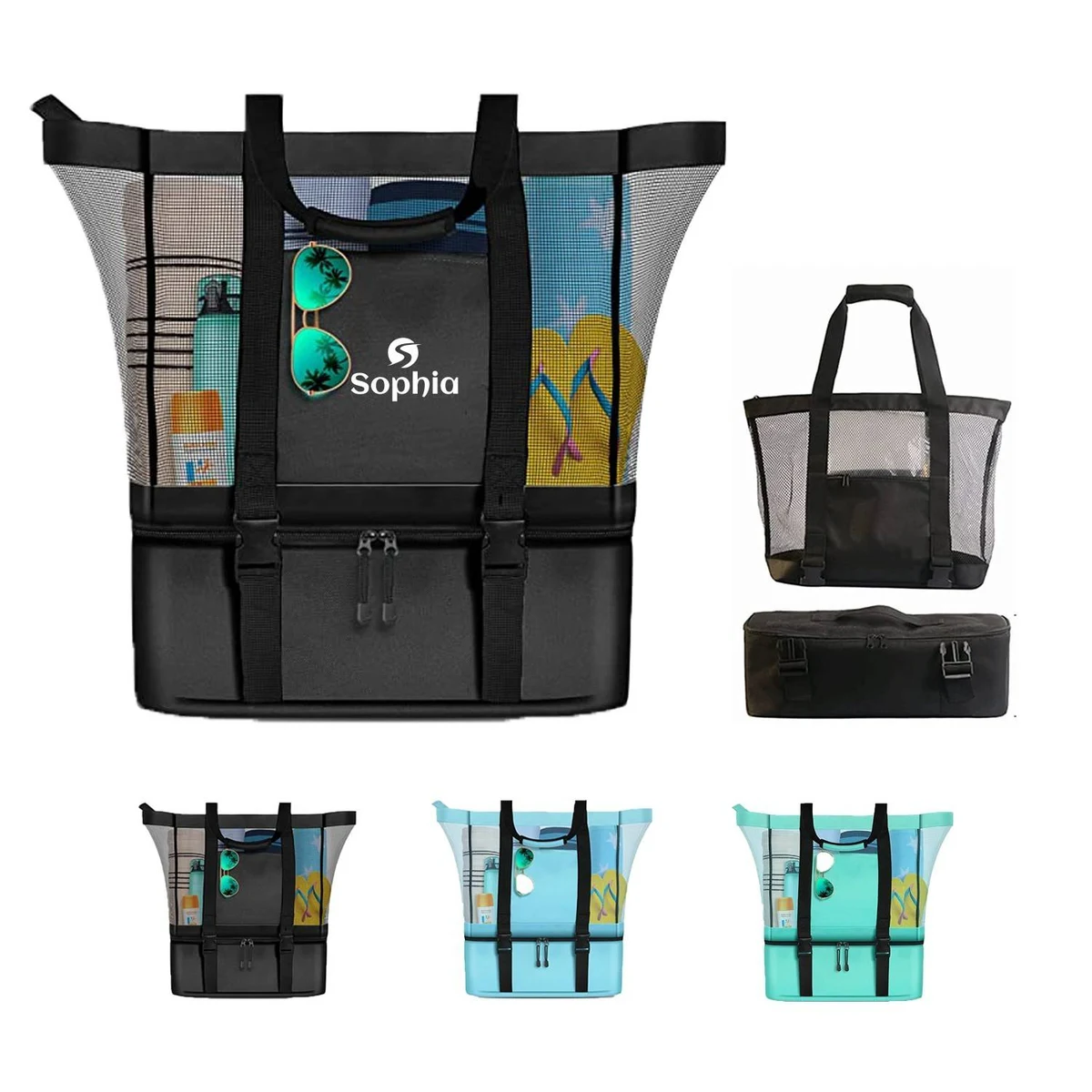 Detachable Mesh Beach Tote Bag 1