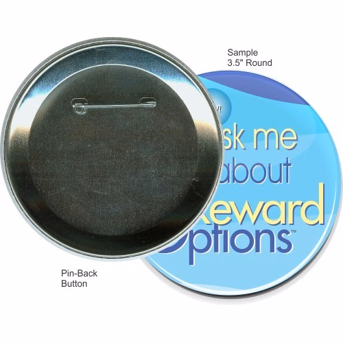 Pin-back 3 1/2 Inch Round Button