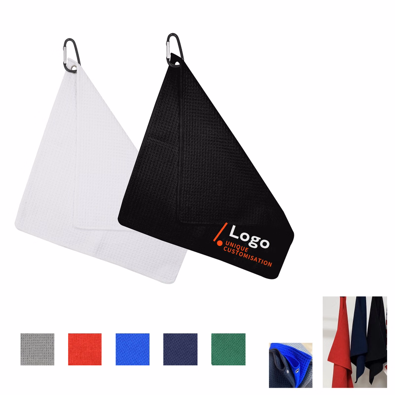 Moq 100pcs Microfiber Golf Towel With Carabiner