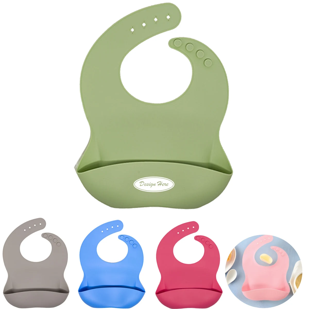 Waterproof Silicone Baby Bibs for Mess-Free Mealtime 1