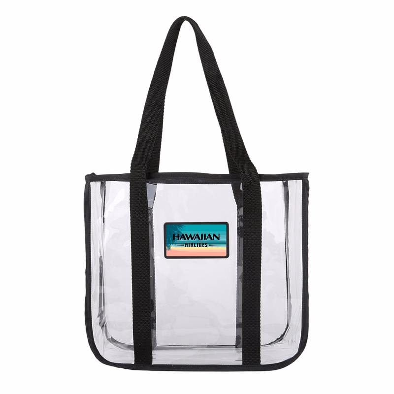 Premium Clear Stadium Approved Tote Bag w/ Shoulder Strap - Full Color Imprint