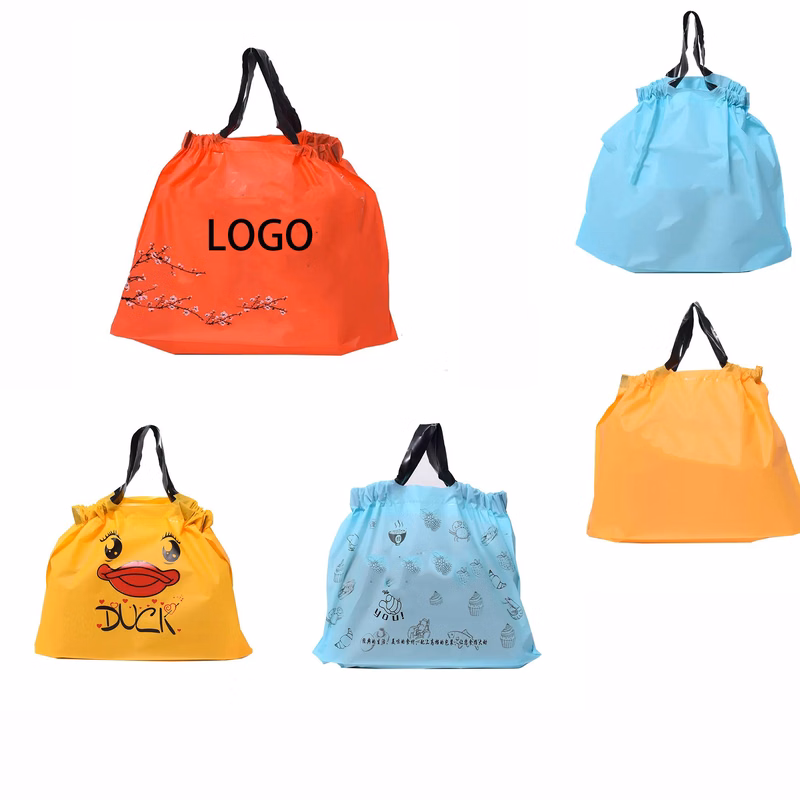 Disposable Plastic Drawstring packaging Bag MOQ 100pcs
