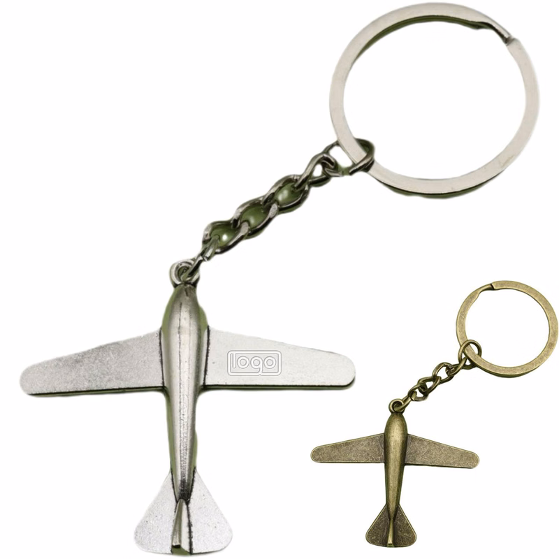 Zinc Alloy Airplane Keychain