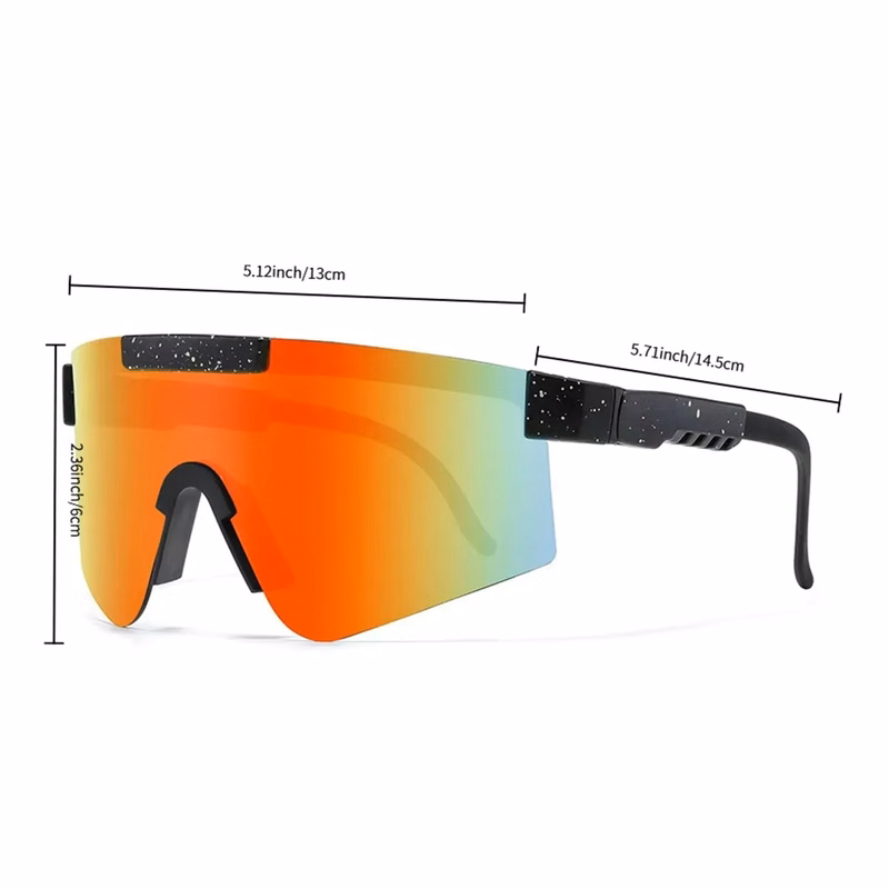 Wraparound Sport Sunglasses with Mirrored Lenses