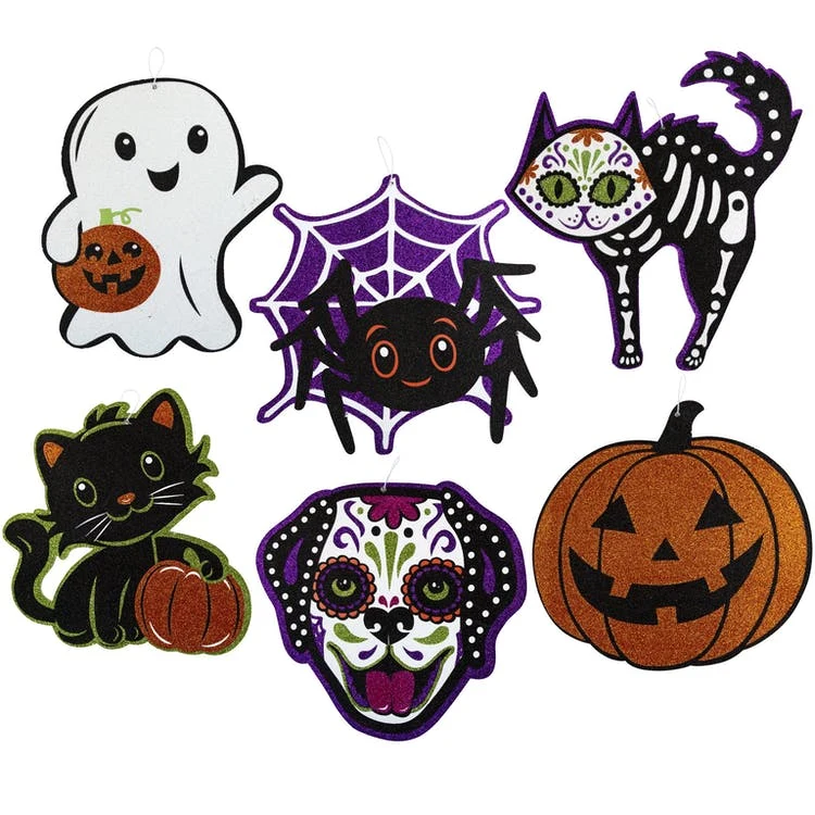 Halloween Wall Plaques - 4 Glittery Styles 1