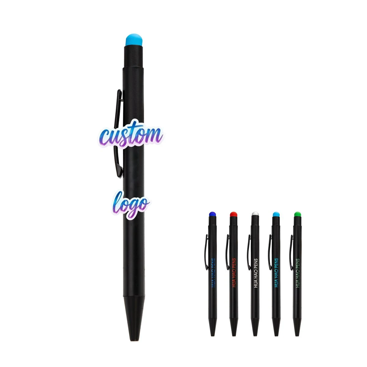 Rainbow Touchscreen Ballpoint Pen, custom pen with logo imprint 1