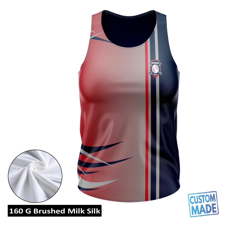 Women's Sublimation Jersey Style Tank Top - 160G Brushed Milk Silk 1
