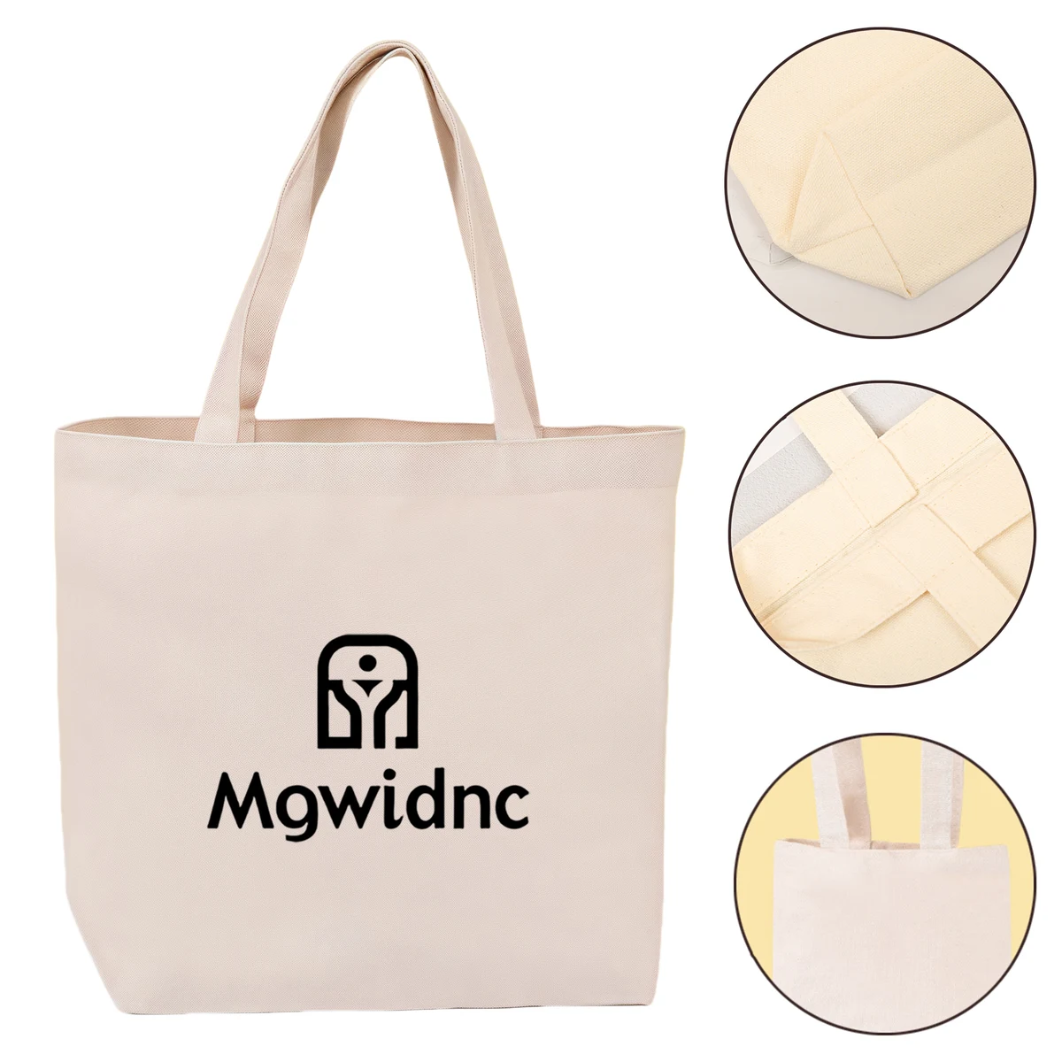 Eco-Friendly Reusable Canvas Tote Bag with Bottom, custom tote bag with logo imprint 1