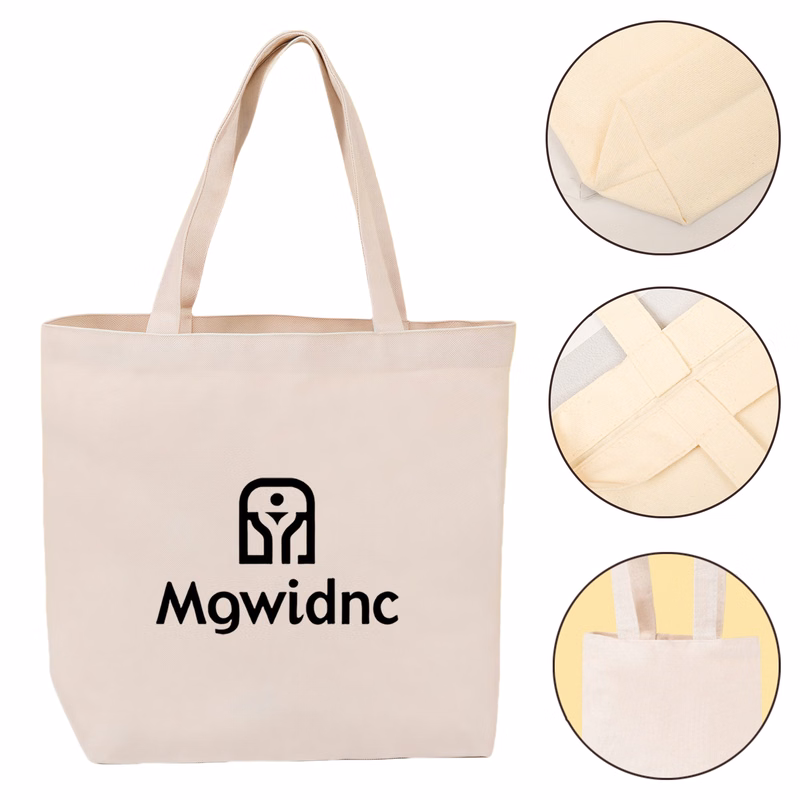 Eco-Friendly Reusable Canvas Tote Bag with Bottom