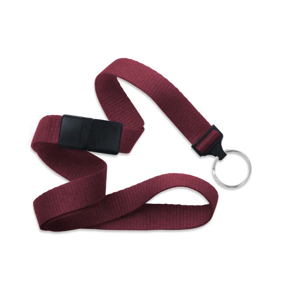 5/8" Blank Breakaway Lanyard w/Split Ring (Maroon Red) 1