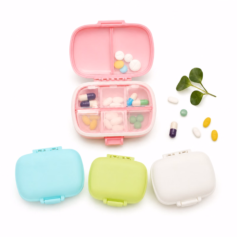 Travel 8-Compartment Airtight Weekly Medicine Case