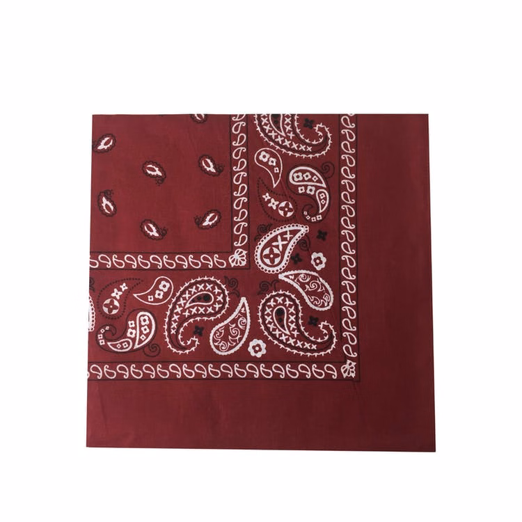 Cotton Bandanas - Burgundy Paisley Design