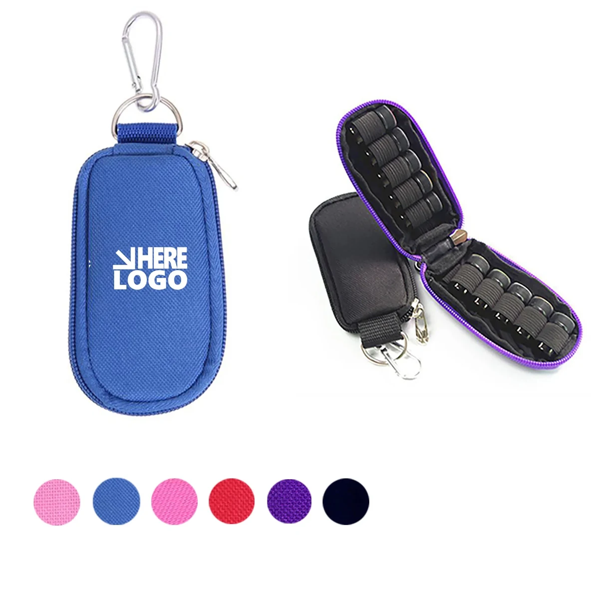 Key Chain Style 10-Compartment Essential Oil Storage Bag 1