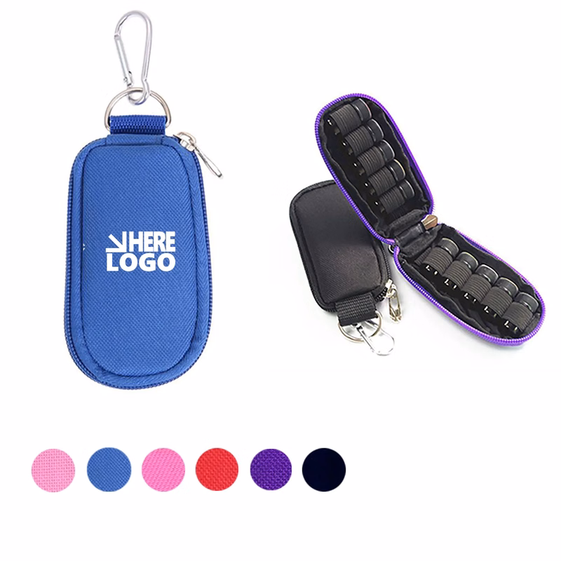 Key Chain Style 10-Compartment Essential Oil Storage Bag