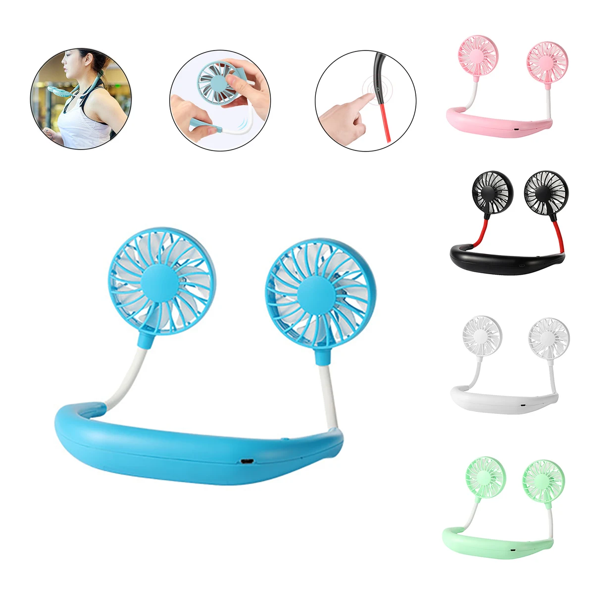 Neck Hanging Style Dual Cooling Fan 1